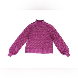 American Eagle Medium Cropped Pink Turtleneck